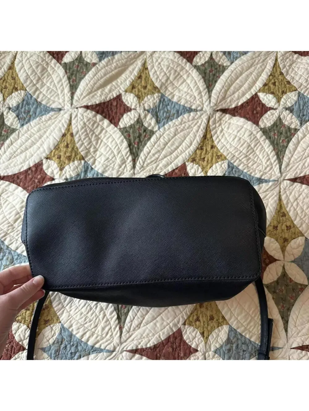 Kate Spade New York Evangelie Laurel Way Satchel Handbag Saffiano Leather Black